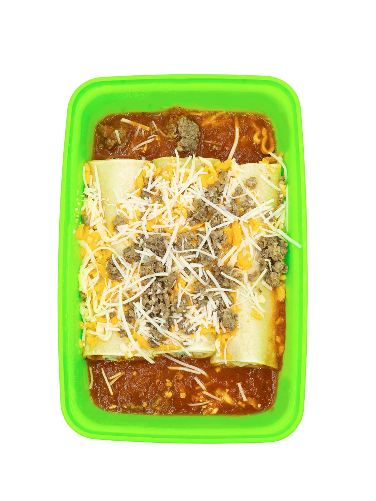 Beef and Spinach Ricotta Manicotti