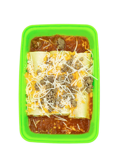 Beef and Spinach Ricotta Manicotti